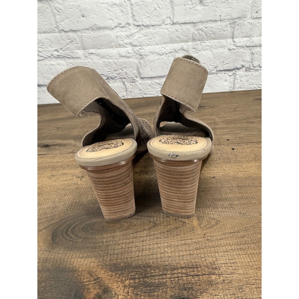 Vince Camuto Womens Dastana Tan Leather Laser Cut Ankle Strap Heeled Booties 11 - Picture 3 of 11